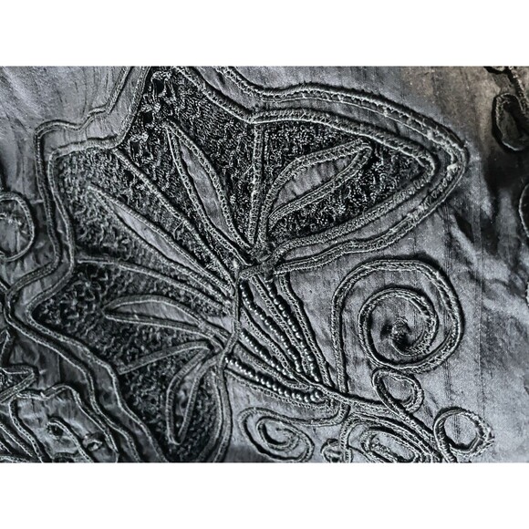 Vintage Sandy Starkman Jacket Large Black Silk Embroidered Beaded Art To Wear - Picture 13 of 14